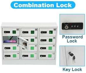 Knwigoe 12 Slot Cellphone Charging Station,Cell Phone Locker,Cellphone Charging Cabinet with 3 in 1 Charging Cable Combination Lock QC3.0 Fast Charging for Office Classroom - Image 6