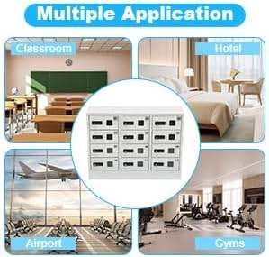 Knwigoe 12 Slot Cellphone Charging Station,Cell Phone Locker,Cellphone Charging Cabinet with 3 in 1 Charging Cable Combination Lock QC3.0 Fast Charging for Office Classroom - Image 7