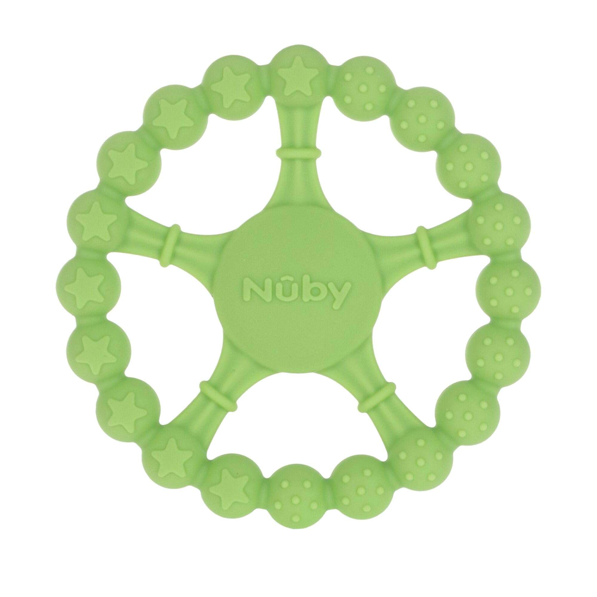 Nuby Silicone Wheel Teether - 3+ Months - Soft, Multi-Textured Baby Teething Toy - Natural Teething Relief for Babies - Image 1