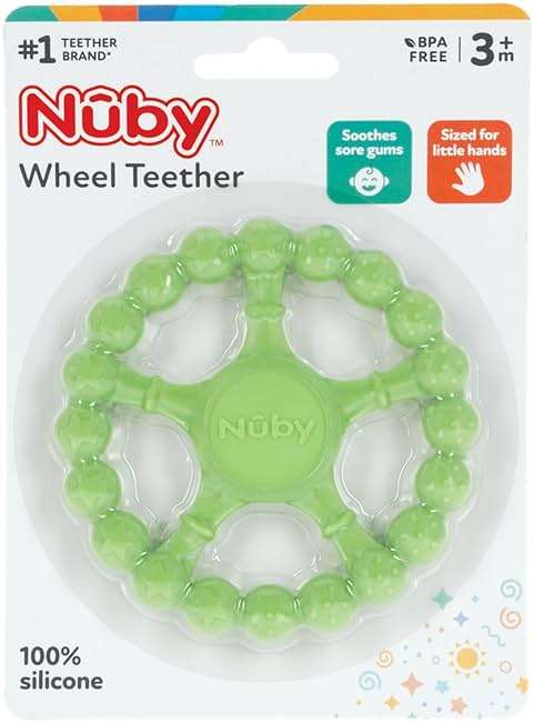 Nuby Silicone Wheel Teether - 3+ Months - Soft, Multi-Textured Baby Teething Toy - Natural Teething Relief for Babies - Image 6