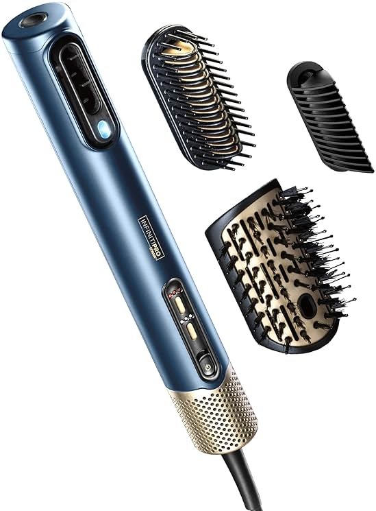 Conair DigitalAire Air Styling System | 4-in-1 Drying and Styling System with 4 Attachments to Detangle, Straighten, Volumize, Dry, Plum, Model 997 - Product Image
