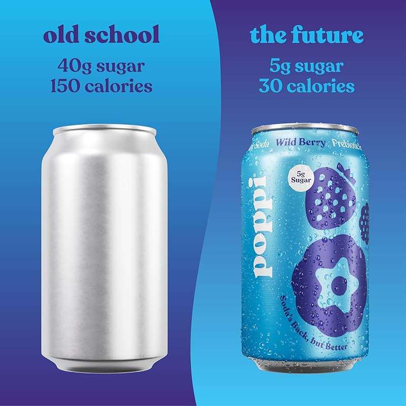 Poppi Prebiotic Soda, Sparkling Water & Fruit Juice, Wild Berry, 12 Oz, 12 Pack - Image 5