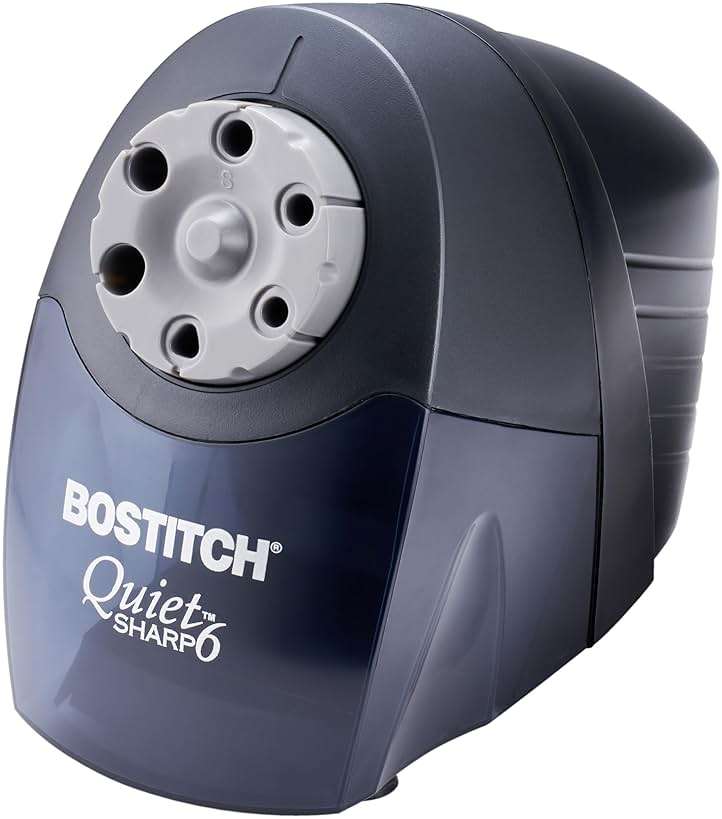 Bostitch Office QuietSharp 6 Electric Pencil Sharpener, Heavy Duty Classroom Sharpener, Size Selector with 6 Different Sizes, Perfect for Classroom and Homeschool Use, Black - Image 1
