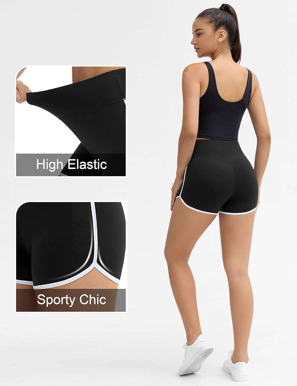 THE GYM PEOPLE Women's High Waist Workout Shorts Breathable Dolphin Split Elastic Lounge Yoga Shorts - Image 5