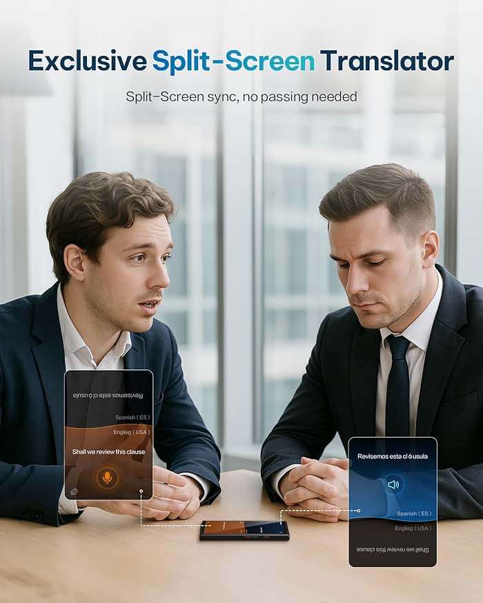 iFLYTEK AI Language Translator Device — 60 Languages, Real-Time Split-Screen & Two-Way Instant Voice Translation, 18 Offline Packs, 2-Year Global Data for K-12 Education, Business, Travel - Image 2