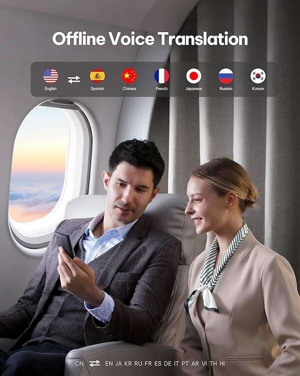iFLYTEK AI Language Translator Device — 60 Languages, Real-Time Split-Screen & Two-Way Instant Voice Translation, 18 Offline Packs, 2-Year Global Data for K-12 Education, Business, Travel - Image 7