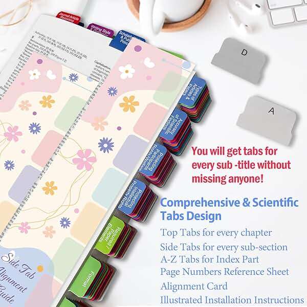 Index Tabs for the APA Publication Manual 7th Edition, Book Tabs of The American Psychological Association (Book not Included), 82 Printed Tabs for Every Chapter, Laminated & Color-Coded - Image 2