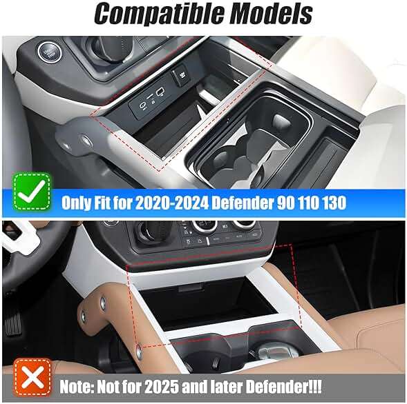Dual Wireless Car Charger Compatible with 2020-2024 Land Rover Defender 90 110 130 15W Dual Wireless Fast Charging Smartphone Charger Tray with 27W USB & Type-C Center Console Accessories - Image 2