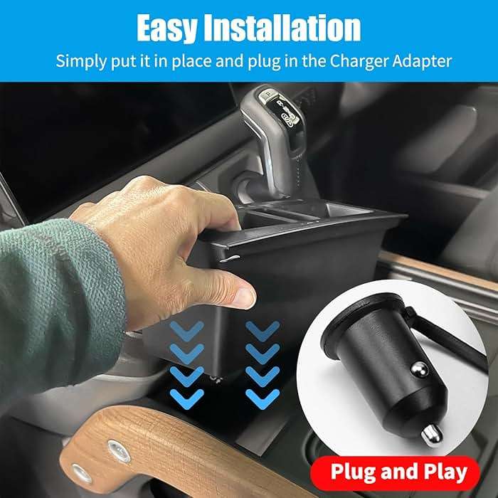 Dual Wireless Car Charger Compatible with 2020-2024 Land Rover Defender 90 110 130 15W Dual Wireless Fast Charging Smartphone Charger Tray with 27W USB & Type-C Center Console Accessories - Image 5