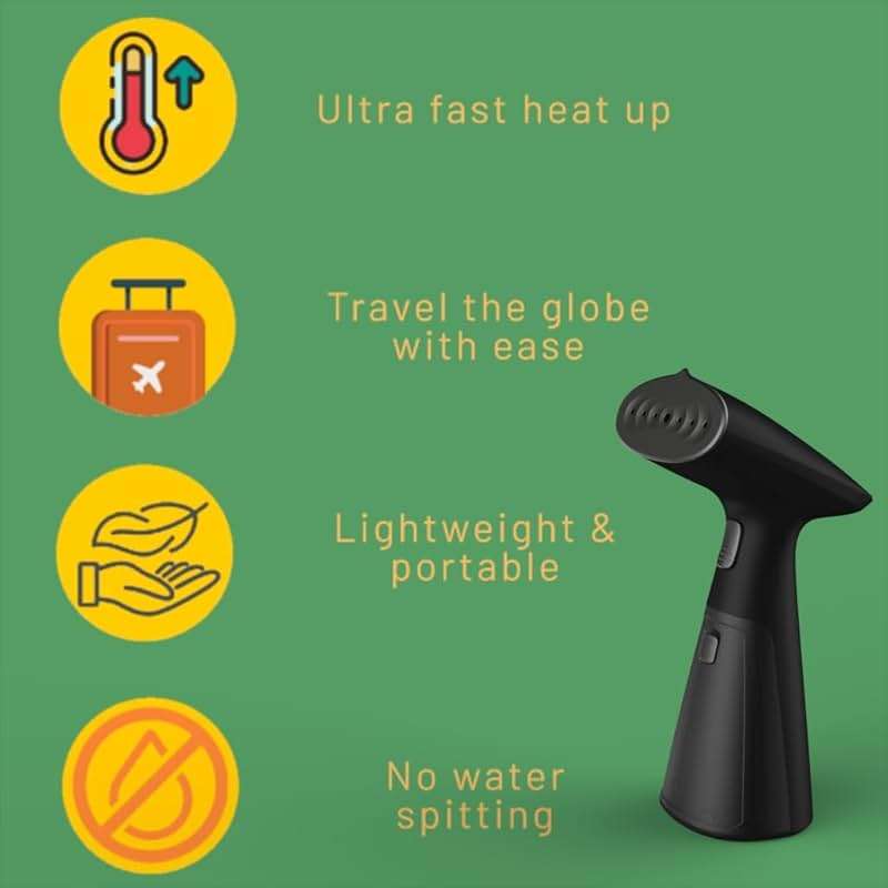 Travel Garment Steamer, Handheld Steamer for Clothes, Fast Heat-Up in 30 Seconds, 1000W Portable Steamer with 120ml Water Tank, Removes Wrinkles from Clothes, Garments, and Fabrics - Image 6