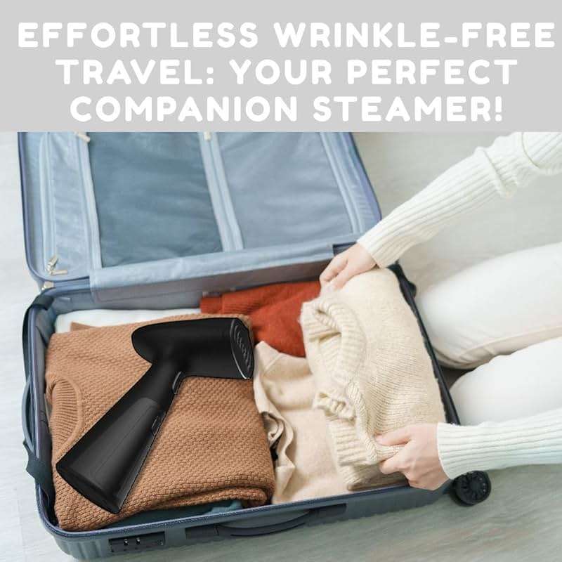 Travel Garment Steamer, Handheld Steamer for Clothes, Fast Heat-Up in 30 Seconds, 1000W Portable Steamer with 120ml Water Tank, Removes Wrinkles from Clothes, Garments, and Fabrics - Image 7