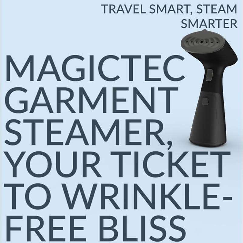 Travel Garment Steamer, Handheld Steamer for Clothes, Fast Heat-Up in 30 Seconds, 1000W Portable Steamer with 120ml Water Tank, Removes Wrinkles from Clothes, Garments, and Fabrics - Image 8