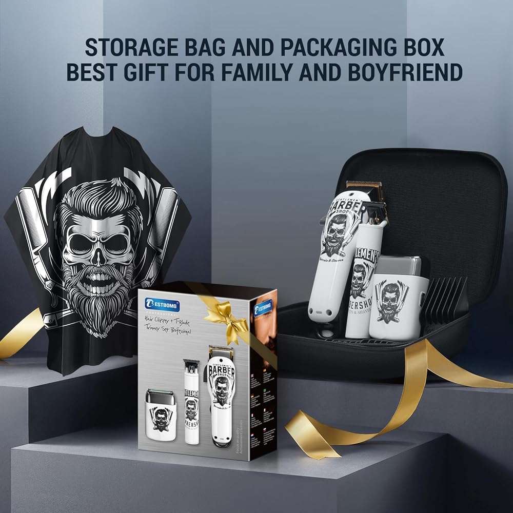 BESTBOMG® Hair Clippers for Men Professional, Hair Clipper, Beard Trimmer & Electric Shaver Kit, Zero-Gapped T-Blade Barber Grooming Kit, LED Display, Rechargeable, Gifts for Men - Image 4