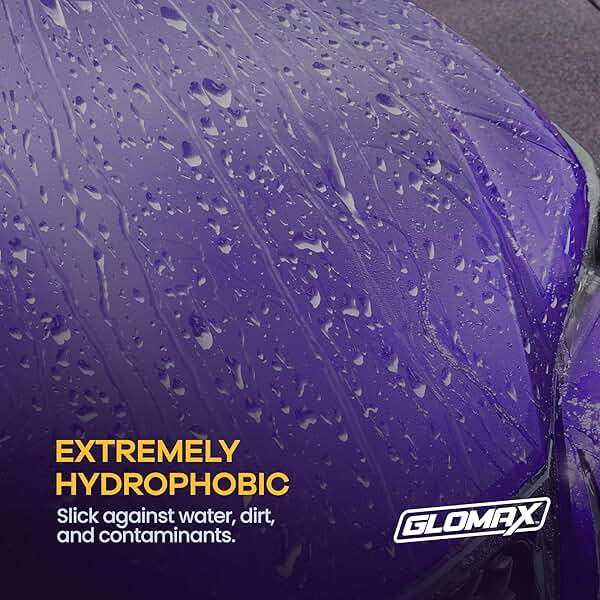 GLOMAX Ceramic Coating For Cars (16 oz.) - Hydrophobic Ceramic Car Wax Spray With Added UV PROTECTION - LONG LASTING Shiny Car Stuff - Spray Wax For Cars With 2 Micro Fiber Towels, Waterless Wash - Image 5