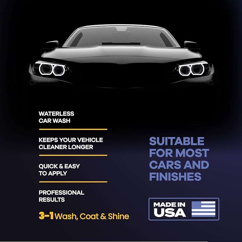 GLOMAX Ceramic Coating For Cars (16 oz.) - Hydrophobic Ceramic Car Wax Spray With Added UV PROTECTION - LONG LASTING Shiny Car Stuff - Spray Wax For Cars With 2 Micro Fiber Towels, Waterless Wash - Image 7