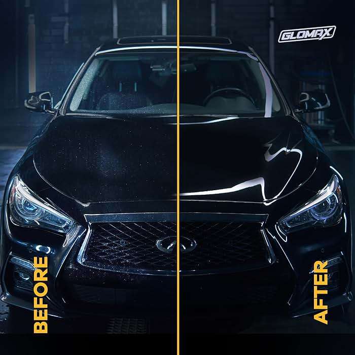 GLOMAX Ceramic Coating For Cars (16 oz.) - Hydrophobic Ceramic Car Wax Spray With Added UV PROTECTION - LONG LASTING Shiny Car Stuff - Spray Wax For Cars With 2 Micro Fiber Towels, Waterless Wash - Image 8