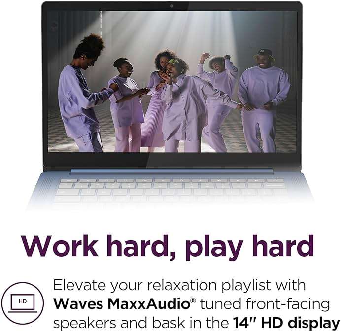 Lenovo IdeaPad Slim 3 Chromebook - 2024 - Lightweight Laptop - Waves MaxxAudio® Speakers - 14" HD Display -720p Camera - 4GB Memory - 64GB Storage - MediaTek Kompanio 520 - Abyss Blue - Image 4