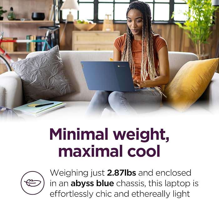 Lenovo IdeaPad Slim 3 Chromebook - 2024 - Lightweight Laptop - Waves MaxxAudio® Speakers - 14" HD Display -720p Camera - 4GB Memory - 64GB Storage - MediaTek Kompanio 520 - Abyss Blue - Image 6
