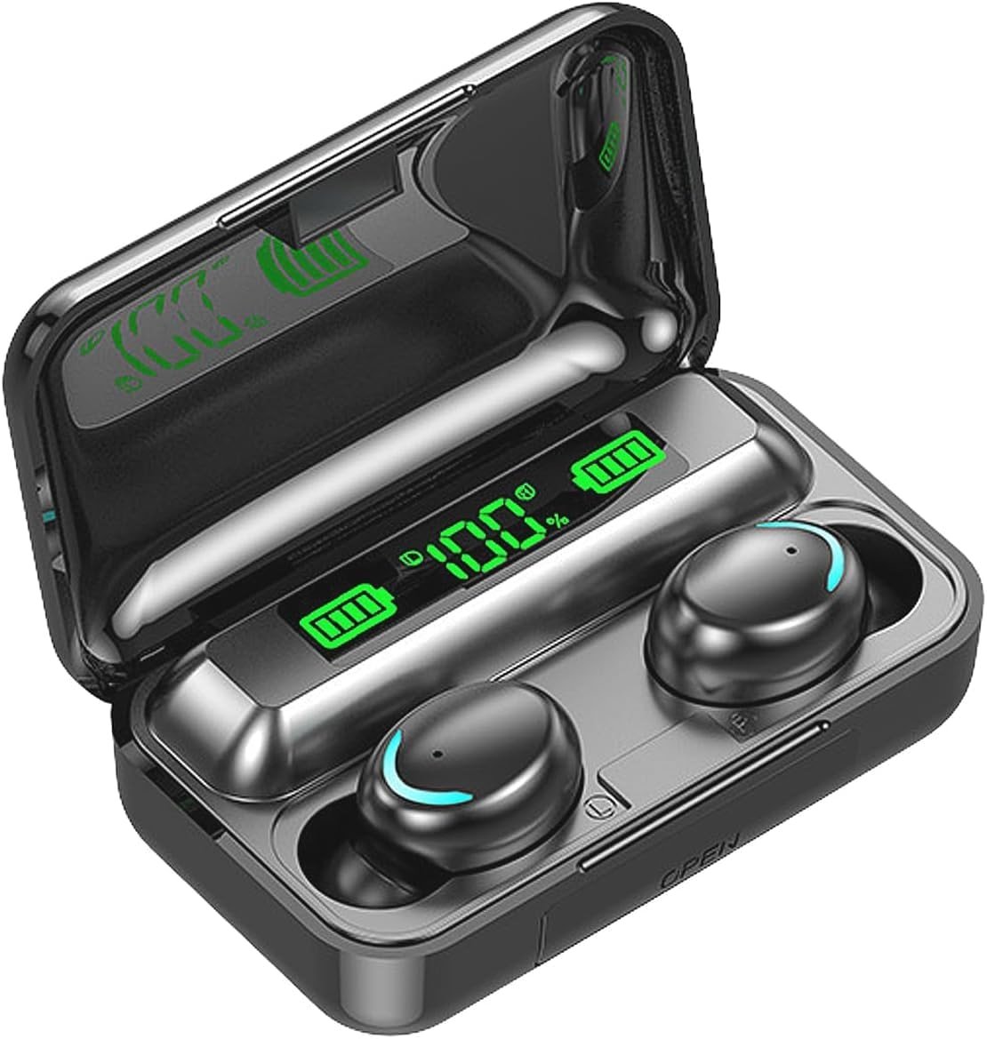 MOYAWSDGN Wireless Earphones, Wireless Earbuds, HiFi Stereo, Bluetooth 5.3 Touch Control Noise Rduction Headphones, Mini Eear Buds Mic in-Ear Headphones IP7 Waterproof Led Display for Smartphone - Product Image