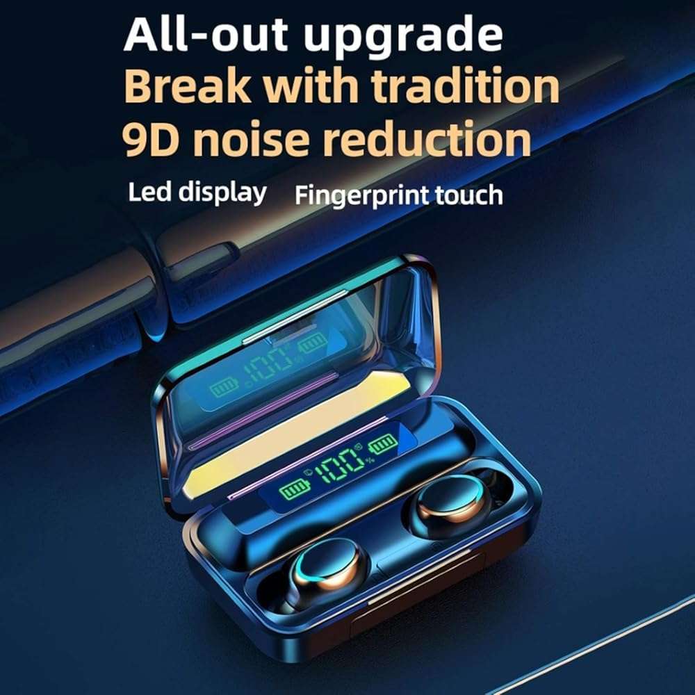 MOYAWSDGN Wireless Earphones, Wireless Earbuds, HiFi Stereo, Bluetooth 5.3 Touch Control Noise Rduction Headphones, Mini Eear Buds Mic in-Ear Headphones IP7 Waterproof Led Display for Smartphone - Image 3