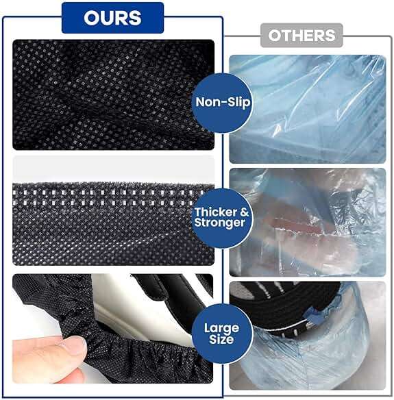 1000 Pack Shoe Covers Disposable Non Slip Shoe Booties Covers X-Large Durable Shoe & Boot Covers Premium Non-Woven Fabric Boot Covers for Indoors Booties Shoes Protectors Coverings(500 Pairs) - Image 3