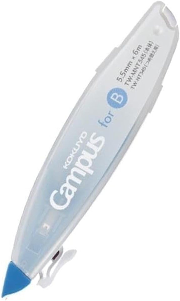 KOKUYO Correction Tape, 5.5 mm Wide for B 6mm Campus Ruled Notebook, 19.7 ft (6 m) Long, Blue (TW-MNT345) - Product Image