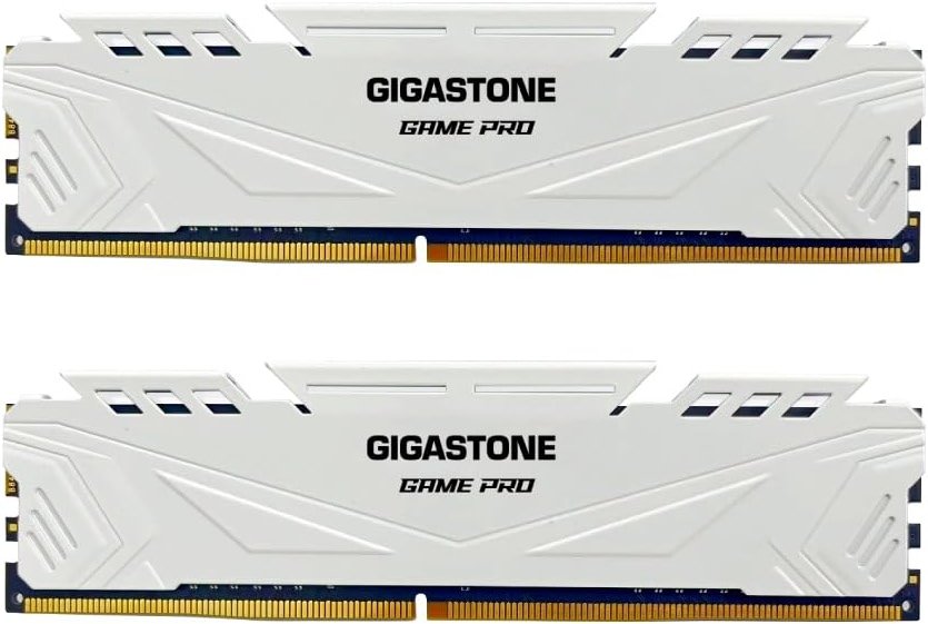 【DDR5 RAM】 GIGASTONE Game PRO 32GB Kit (2x16GB) DDR5 6000MHz PC5-48000 CL40-40-40-76 Intel XMP 3.0 AMD Expo 1.3V UDIMM 288 Pin Unbuffered Non ECC High Performance Gaming Desktop Memory - White - Product Image