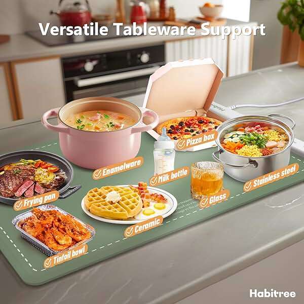 Food Warming Mat - Day Gifts & Kitchen Gadget, Electric Warming Tray with 6 Heat Settings,6 Timers,Graphene Rapid Heating, Portable & Rollable,Easy Clean-Food Warmers for Parties, Buffets & Daily Use - Image 2