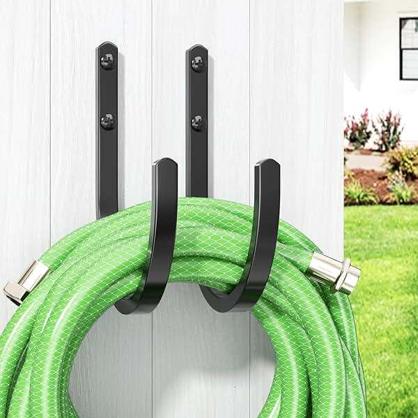 Garden Hose Holder Wall Mount - Aluminum Hose Hanger for Outside, Durable Wall-Mounted Hose Holder for Garden & Outdoor Use(4 Hooks) - Image 4