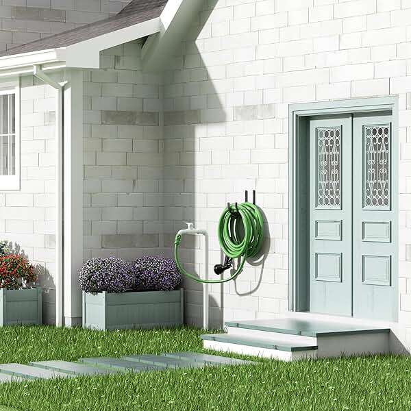 Garden Hose Holder Wall Mount - Aluminum Hose Hanger for Outside, Durable Wall-Mounted Hose Holder for Garden & Outdoor Use(4 Hooks) - Image 5