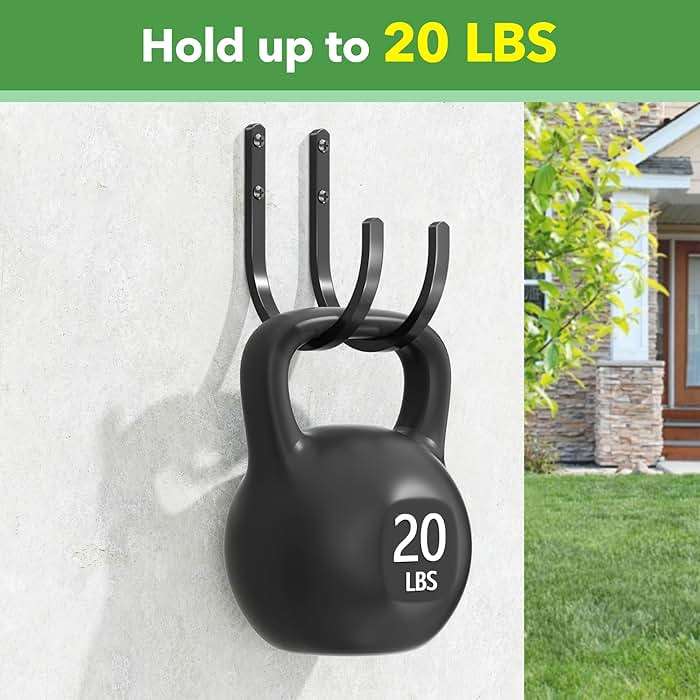 Garden Hose Holder Wall Mount - Aluminum Hose Hanger for Outside, Durable Wall-Mounted Hose Holder for Garden & Outdoor Use(4 Hooks) - Image 7