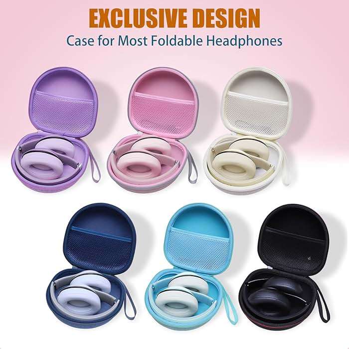 Headphone Case Compatible with BERIBES/TOZO/KVIDIO/Beats/Soundcore Anker Noise Cancelling Over-Ear Headphones, Black - Image 3