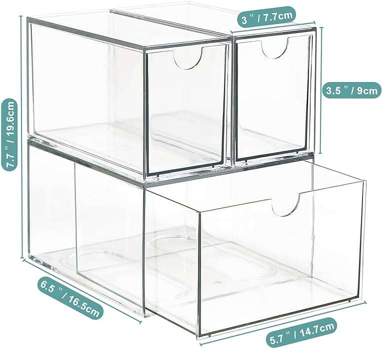 3 Tea and Coffee Organizer and Storage, Acrylic Tea Bag Holder Organizer, Plastic K Cup Drawer Container for Cabinet - Image 3