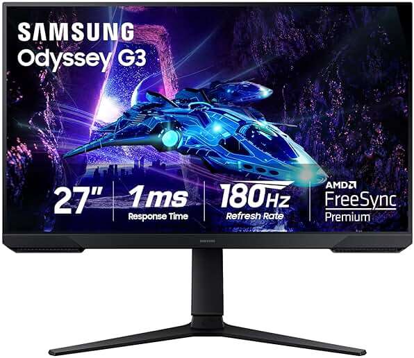 Samsung 27-Inch Odyssey G3 (G30D) Series FHD Gaming Monitor, 1ms, 180Hz, AMD FreeSync, Adjustable Stand, Black Equalizer, Virtual Aim Point, Eye Saver Mode, Flicker-Free, LS27DG302ENXZA - Image 1