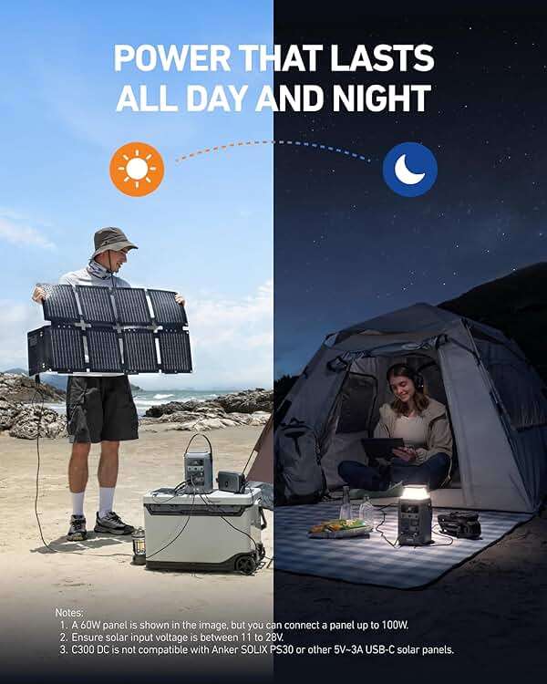 Anker SOLIX C300 DC Power Bank Station, Outdoor 288Wh Portable Power Station, LiFePO4 Battery, 300W Solar Generator, for Camping, Traveling, and Emergencies (No Wall Charger Included) - Image 7