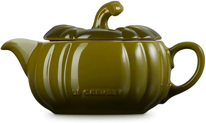 Le Creuset Stoneware Pumpkin Gravy Boat with Lid, 14 oz., Olive - Image 5