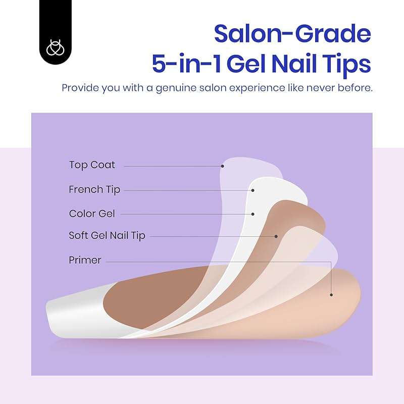 Beetles Short Square French Tip Press On Nails Brown 64 Pcs Pre-Shaped Fake Nails Reusable Nail Kit with Quick-drying Nail Glue Mini Manicure File DIY Home Salon in 16 Sizes Gifts for Women Girls - Image 4