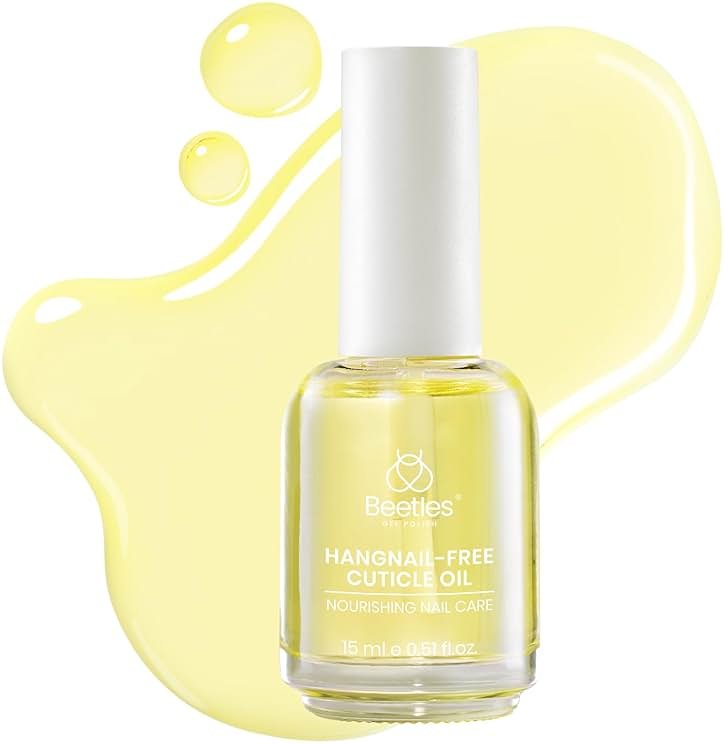 Beetles Cuticle Oil for Nails & Cuticles, 15ml Almond Fragrance Nail Cuticle Oil with Jojoba Oil & Vitamin E, Natural Sweet Almond Oil to Nourish Dry Cuticles, Manicure Salon Gifts for Women - Product Image