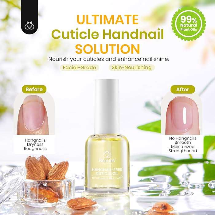 Beetles Cuticle Oil for Nails & Cuticles, 15ml Almond Fragrance Nail Cuticle Oil with Jojoba Oil & Vitamin E, Natural Sweet Almond Oil to Nourish Dry Cuticles, Manicure Salon Gifts for Women - Image 2