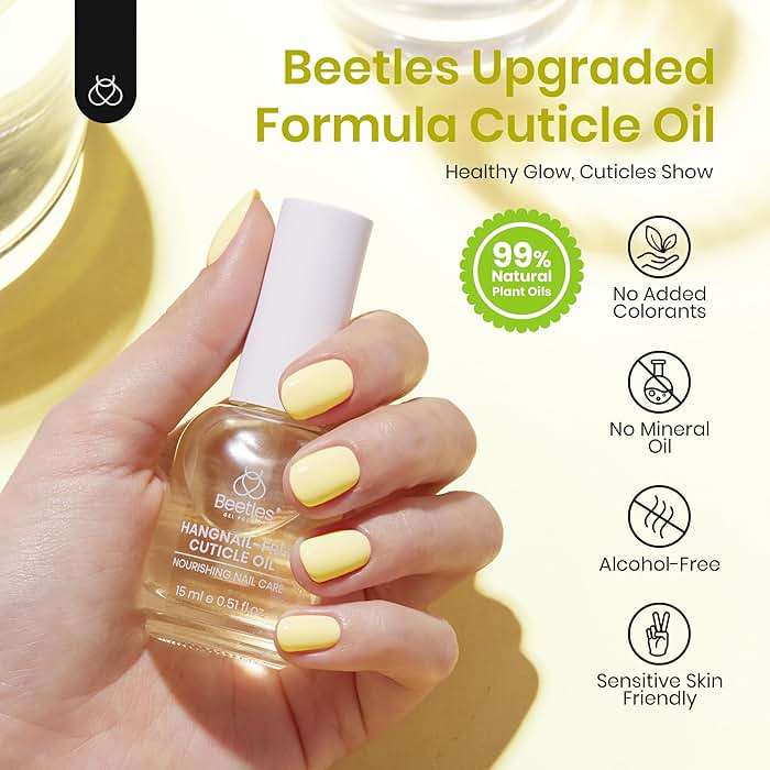 Beetles Cuticle Oil for Nails & Cuticles, 15ml Almond Fragrance Nail Cuticle Oil with Jojoba Oil & Vitamin E, Natural Sweet Almond Oil to Nourish Dry Cuticles, Manicure Salon Gifts for Women - Image 4