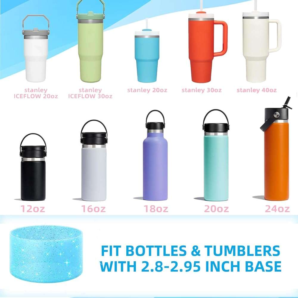 3PCS Butterfly Straw Topper Accessories for Stanley,Including 1pc Bling Straw cover for 30 40 oz Tumbler with Handle,1PC Shiny Boot and 1PC Charm Chain Decor for Water Bottle Personalized Tags(Blue) - Image 6