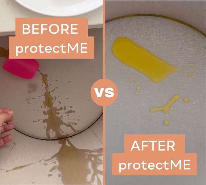 protectME Fabric Protector and Stain Resistant Spray - Upholstery Fabric Spray for Stain Guard for Carpet, Shoes, Couch, Sofa - Non Toxic, Water Based Furniture Protector - 84.5 Fl. Oz. - Image 5