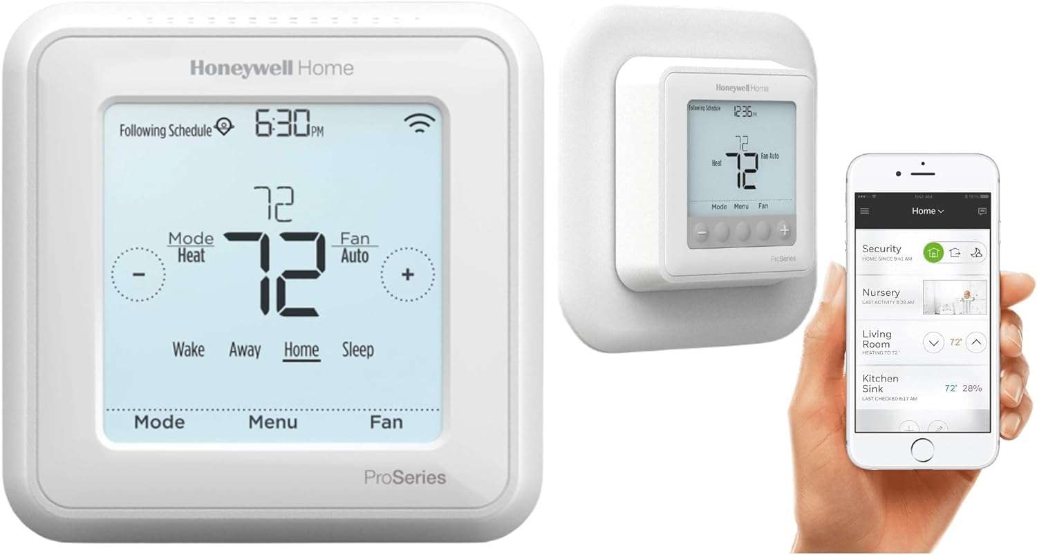 Honeywell TH6320WF2003 T6 Pro Smart Thermostat programmable with up to 3 Heat/2 Cool Heat Pump or 2 Heat/2 Cool Conventional with Extended 5-Year Warranty (TH6320WF2003) - Image 1