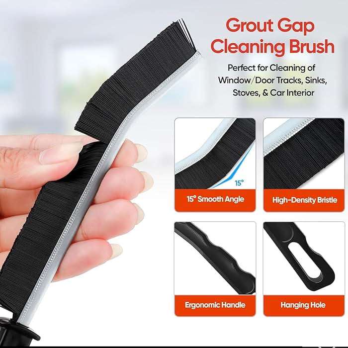 Crevice Cleaning Brush Tool - Heavy Duty Hard Bristle Gap Brush for Deep Cleaning - Ultra-Thin Grout Scrubber for Bathroom, Toilet, Bathtub, Kitchen Sink & Window Tracks-12 Pack - Image 5