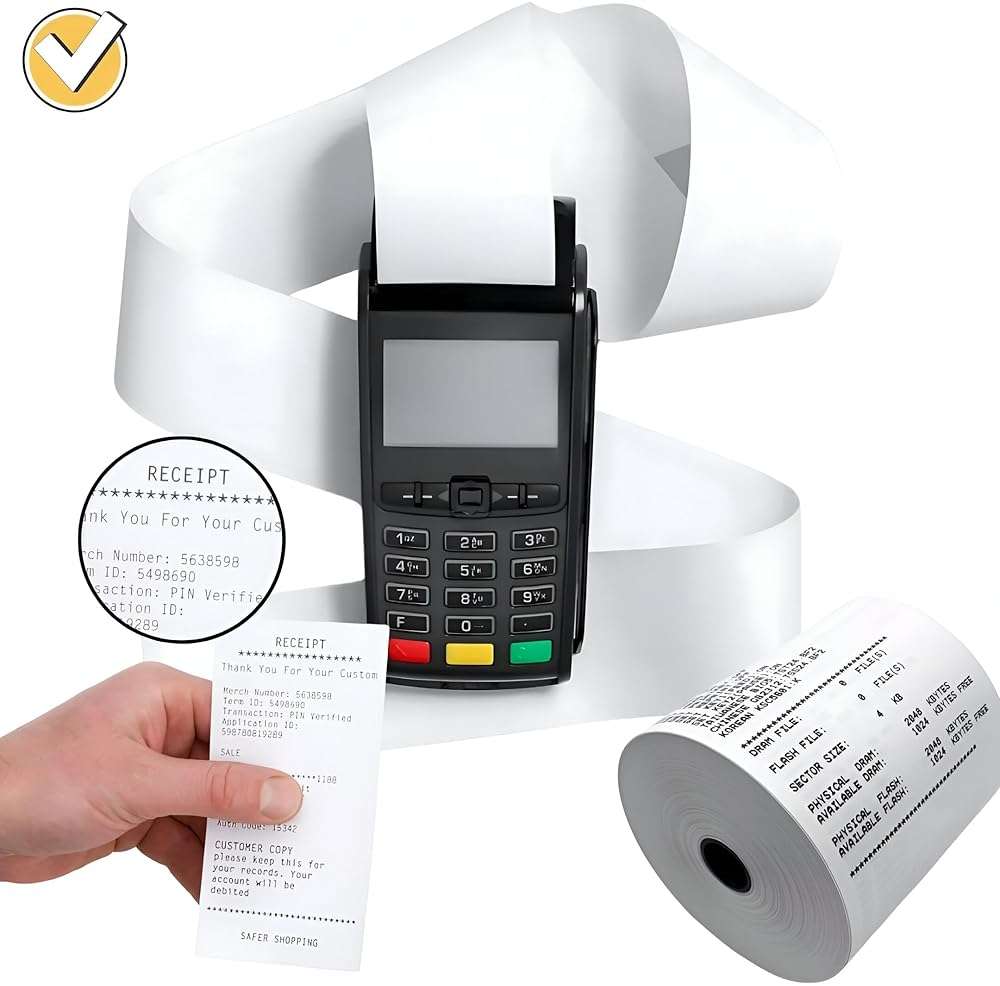 (50 Rolls) 2 1/4 X 50' BPA-Free Thermal Paper Receipt Rolls Fits All Mini Clover Flex, Square Terminal POS Cash Register Printers Paper For Credit and Debit Card Machine 57mm - Image 6