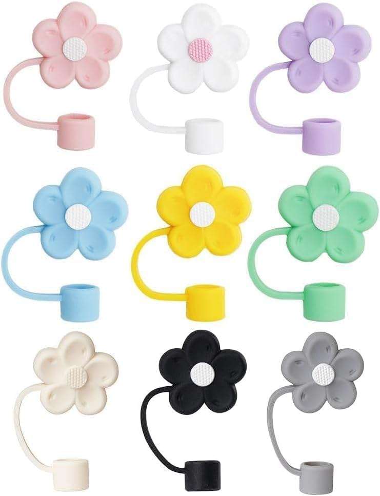 1 Pcs Blue Silicone Straw Cover for Stanley Cup 40&30 Oz Accessories, 10mm Cute Flower Straw Covers Cap for 40 oz Tumblers, Reusable Straw Topper for Tumblers, Reusable Drinking Straws (JLY024) - Image 8