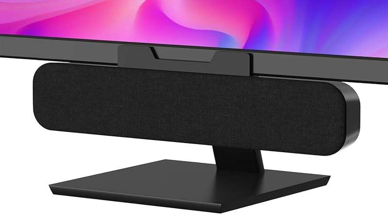 OGUPGX Computer Speakers for Desktop Pc, Monitor Speakers for Laptop,Pc Speakers with Loud Sound,Volume Control Easily Clamps to Monitors(USB-C to USB Adapter Included) (Black) - Image 1