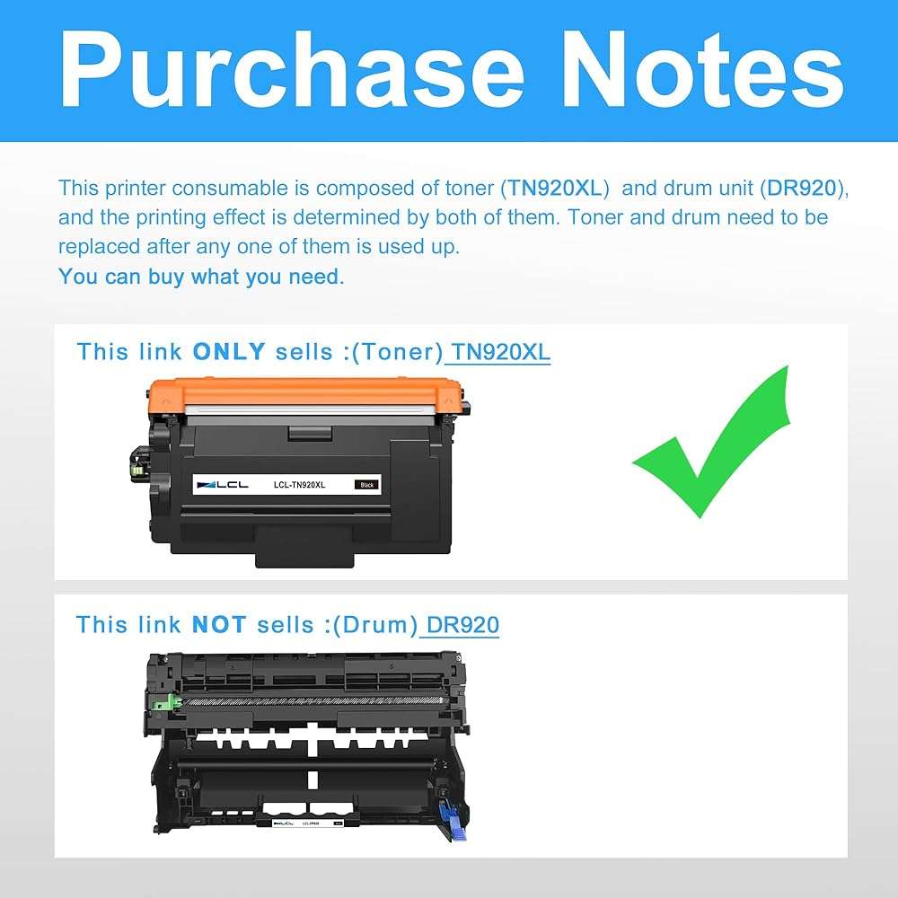 TN920XL TN920 Toner Cartridge Replacement for Brother TN 920 TN-920XL for HL-L6210DW HL-L6210DWT HL-L6310DW HL-L5210DW HL-L5210DWT HL-L5210DN HL-L6210DW HL-L6210DWT Printer High Yield (1-Pack) - Image 3