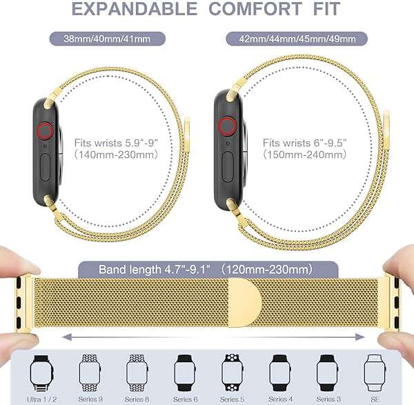 BELONGME Mesh Metal Loop Compatible with Apple Watch Band 40mm 41mm 38mm 42mm Series 11 10 9 8 7 6 5 4 3 2 1, SE 3 2 1 Women Men, Stainless Steel Strap with Magnetic Clasp for iWatch Bands - Image 7