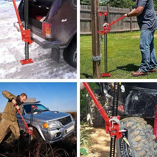 48" Ratcheting Off Road Utility Farm Jack, 3 Ton (6,600 Lb) Capacity Farm Jack Ideal for Car/Truck/ATV/SUV/Tractor - Image 6